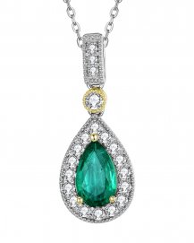 PEAR EMERALD DIAMOND PENDANT (TP2283)